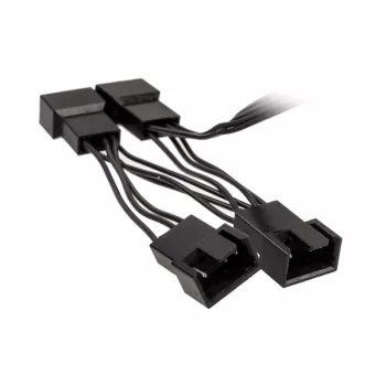 Ventiliatoriaus skirstymo laidas Kolink 1-į-4 PWM 35 cm, 4 kontaktų PWM į 4×4 kontaktų PWM + SATA