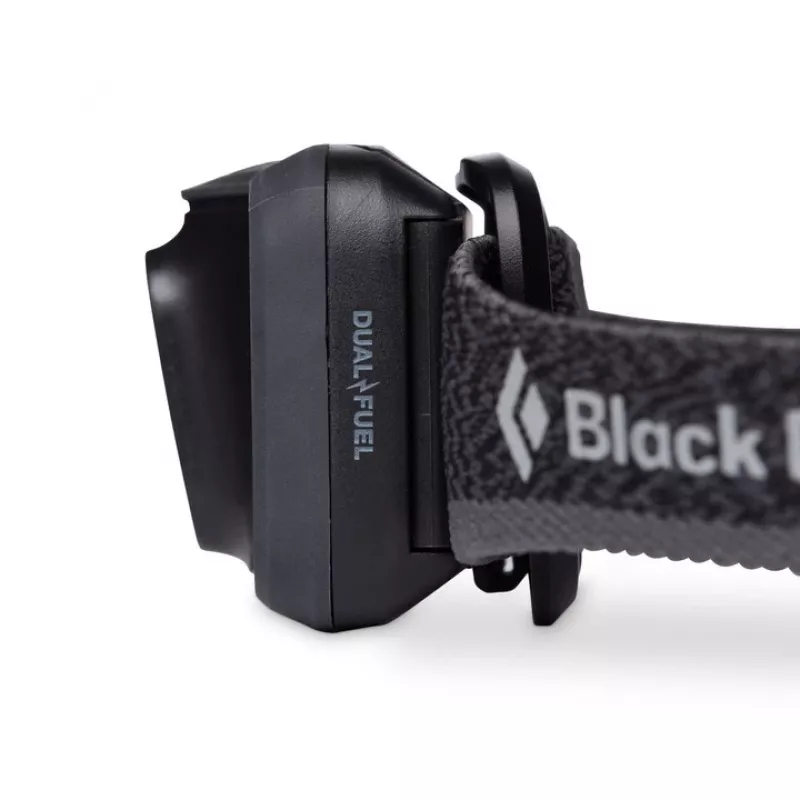 Galvos žibintuvėlis Juoda Diamond Spot 400 — 400 lm, LED, IPX8 atsparus vandeniui, AAA, spindulio nuotolis 12–100 m, juodas