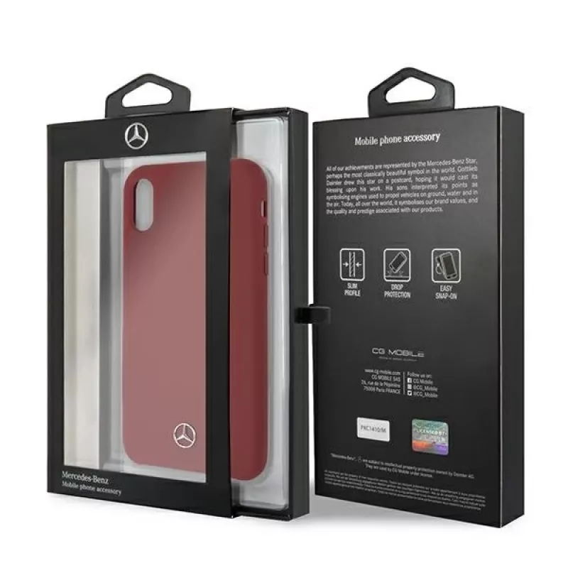 Mercedes-Benz Hard Cover Silicone for Apple iPhone XR Raudona MEHCI61SILRE