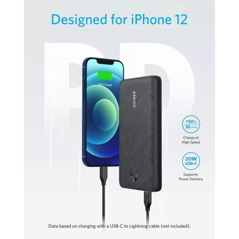 IŠORINĖ BATERIJA USB 20000MAH JUODA/A1365G11 ANKER