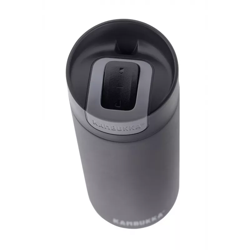 Termo puodelis Kambukka Olympus 500 ml — 18/10 nerūdijantis plienas, vakuuminė izoliacija, juodas, neslystanti apačia
