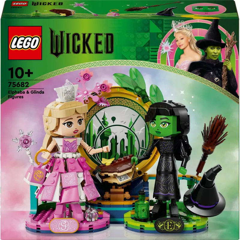 LEGO Wicked figūrėlės Elphaba ir Glinda 75682 – kolekcinis minifigūrų rinkinys