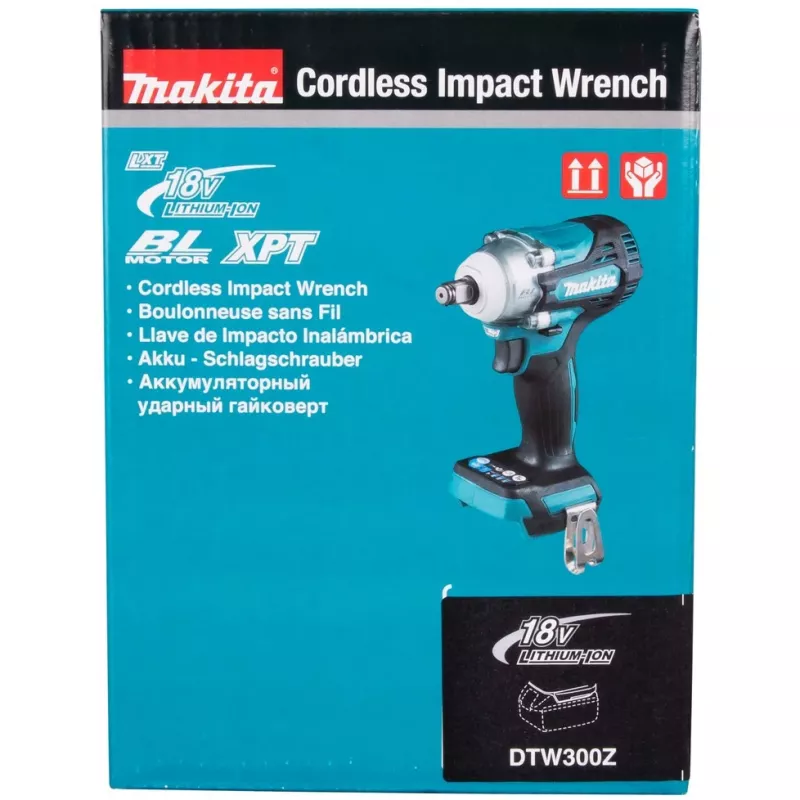 Makita DTW300Z akumuliatorinis suktuvas/impulsinis veržliaraktis 3200 RPM Juoda, Mėlyna