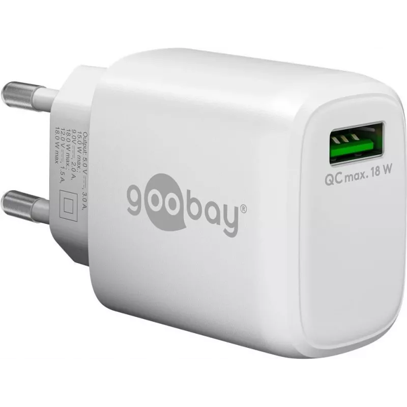 Goobay USB-Fast Charger QC 3.0 (18 W) White (61672)