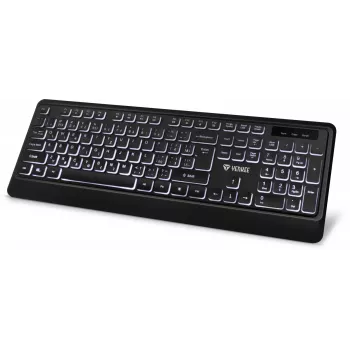 Klaviatūra su foniniu apšvietimu, tyli, USB, žemo profilio klavišais