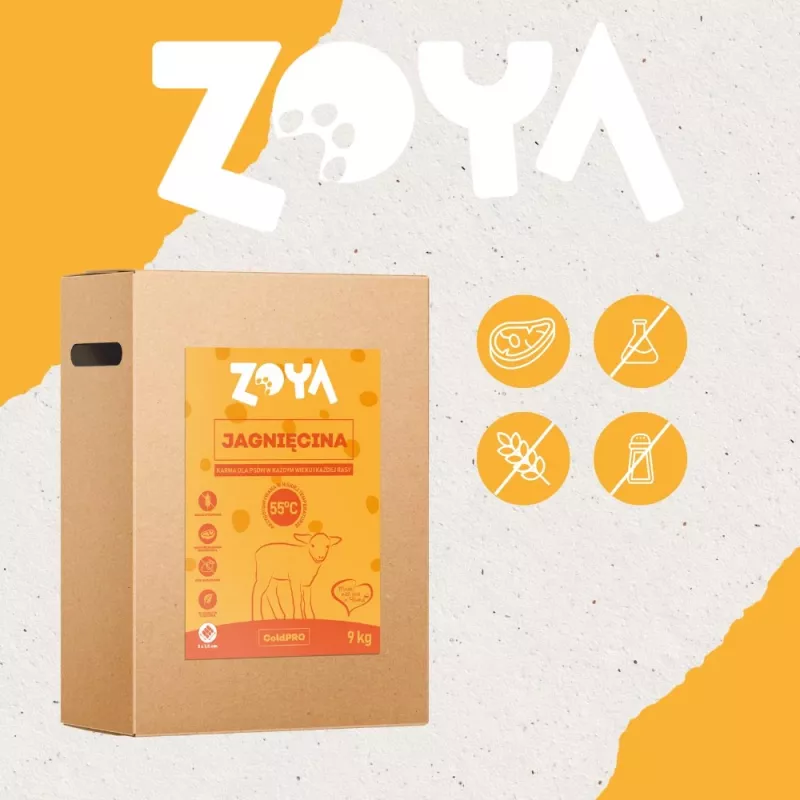Sausas šunų maistas ZOYA ColdPRO Lamb 9 kg — suaugusių šunų priežiūros formulė, 26 % baltymų, 9,5 % riebalų, be glitimo ir sojos
