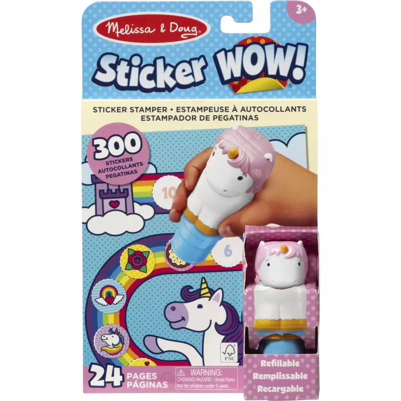 Melissa & Doug 6074898 Lipdukai WOW! Vienaragio veiklos lapelių rinkinys