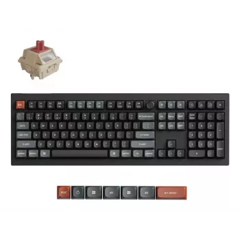 Mechaninė viso dydžio (100%) klaviatūra Keychron V6 Ultra 8K — QWERTY, Bluetooth, RGB LED, juoda