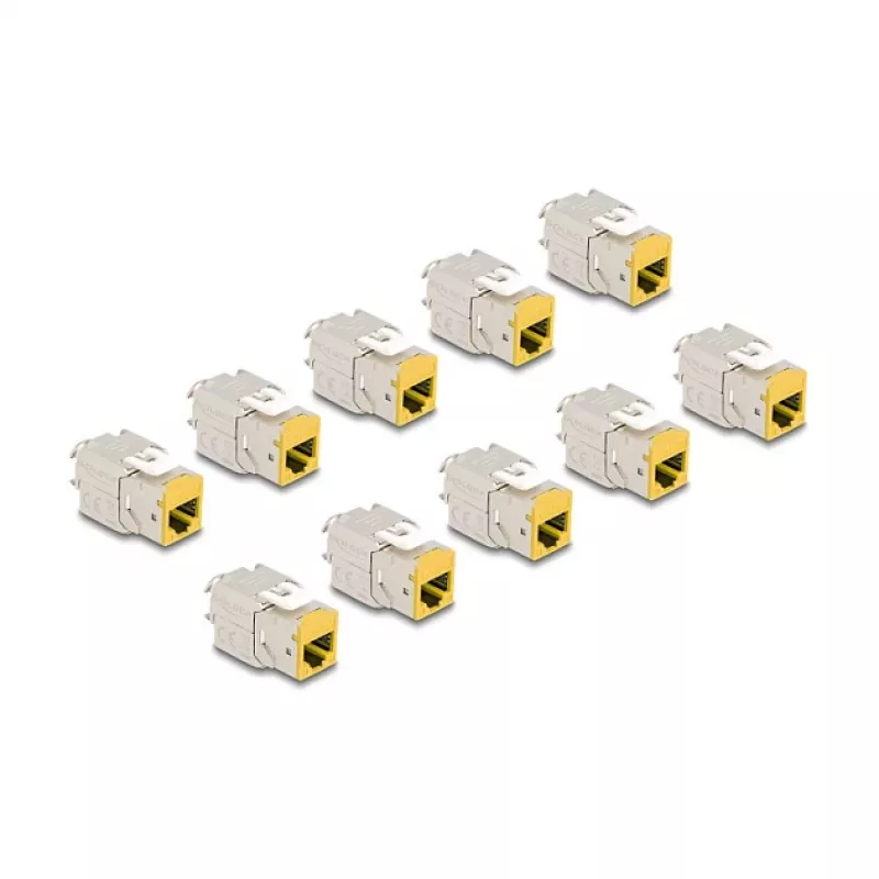 DeLOCK keystone modulis 88111 Plokščias Geltonas RJ-45 10 vnt.