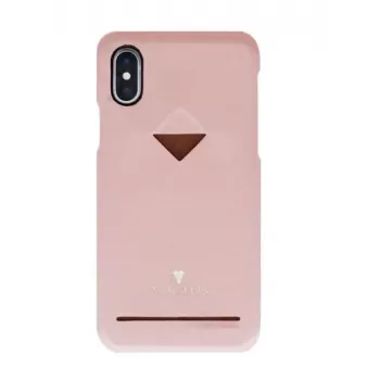 VixFox „Card Slot Back Shell“, skirta „iPhone X/XS“ — rožinis apsauginis telefono dėklas su kortelių kišene