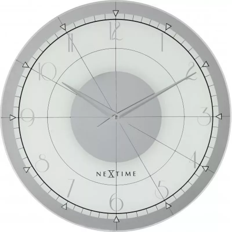 NeXtime klok 8125 Fancy Round, Ø43 cm, Sieninis, Balta/Sidabrinė