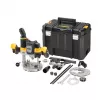 Plunge Router DeWalt DCW620NT-XJ, akumuliatorinis bešepetėlis, 18V, 1600W galia, 11–23k RPM, 12,7 mm įvorė, dulkių ištraukimo anga, LED, 3,6 kg, dėklas