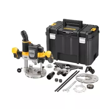 Plunge Router DeWalt DCW620NT-XJ, akumuliatorinis bešepetėlis, 18V, 1600W galia, 11–23k RPM, 12,7 mm įvorė, dulkių ištraukimo anga, LED, 3,6 kg, dėklas
