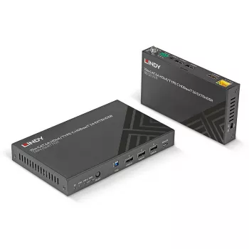 Lindy 70m Cat.6A HDMI 4K60 ir Type C HDBaseT 3.0 KVM ilgintuvas
