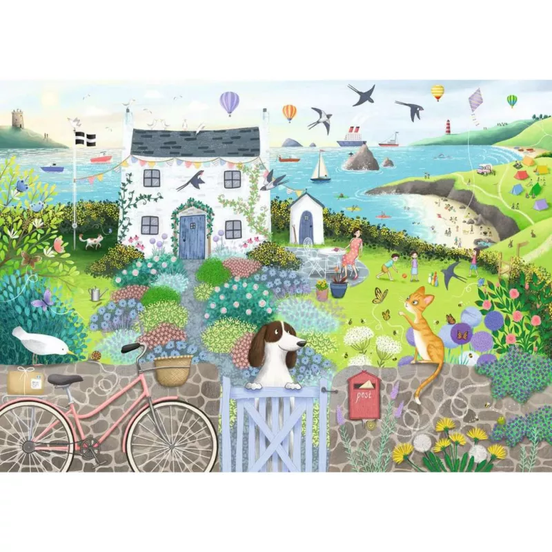 Dėlionė Ravensburger Coastal Cottage 1000 vnt., 700 mm pločio, 2 mm storio