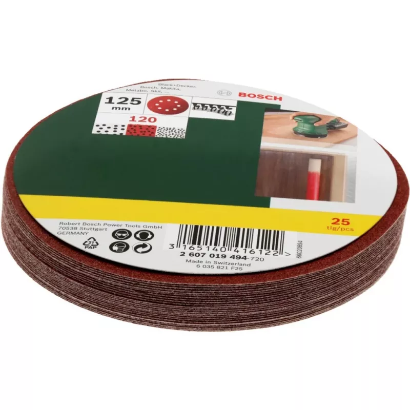 Šlifavimo priedų rinkinys Bosch 2 607 019 494 — 25 šlifavimo lapelių / priedų pakuotė