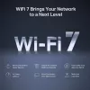 Stalinis maršrutizatorius MERCUSYS MR47BE — Trijų juostų „Wi‑Fi 7“ (2,4/5/6 GHz), 9300 Mbps, 3× RJ‑45, 2,5 GbE, 6 išorinės antenos