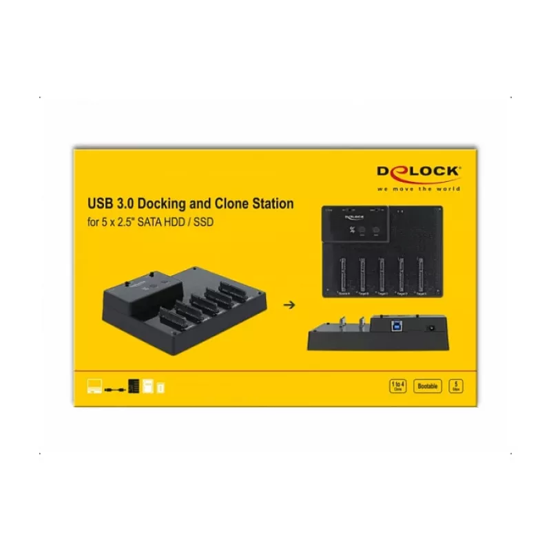 Dokų stotelė DeLOCK USB 5 Gbps 64098 5 x 2,5 colio SATA HDD/SSD