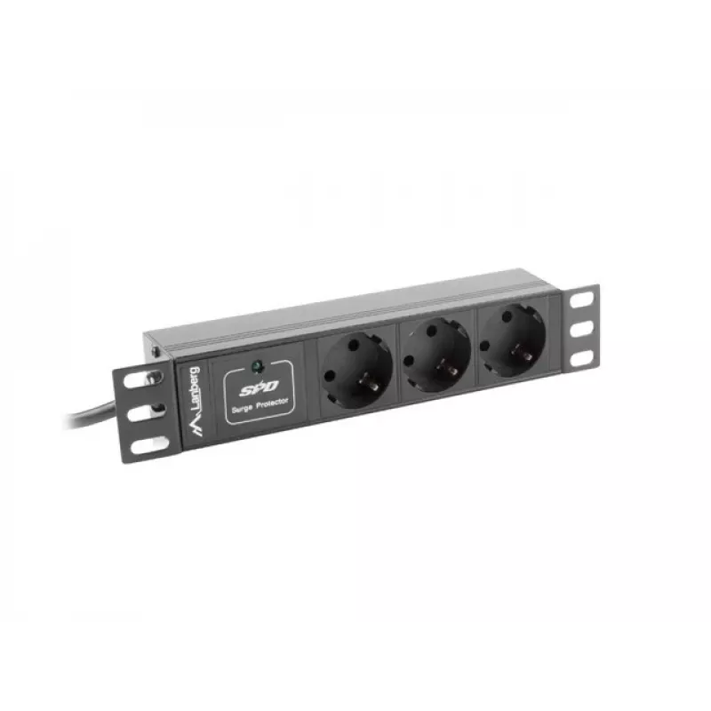 Lanberg PDU-03F-0200-BK Stromverteilereinheit (PDU) 1U Juoda 3 AC-Outputs (PDU-03E-0200-IEC-BK)