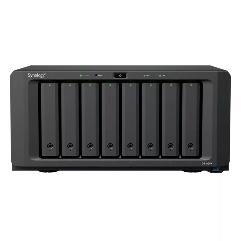 Synology DiskStation DS1825+ NAS / saugojimo serveris Ryzen Embedded V1500B 8 GB DDR4 0 TB Juoda