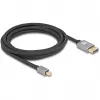 Delock - DisplayPort kabelis - Mini DisplayPort (M) į DisplayPort (M) - DisplayPort 1.4 - 3,0 m - Palaiko 8K 60 Hz - Juoda, Pilka (81093)
