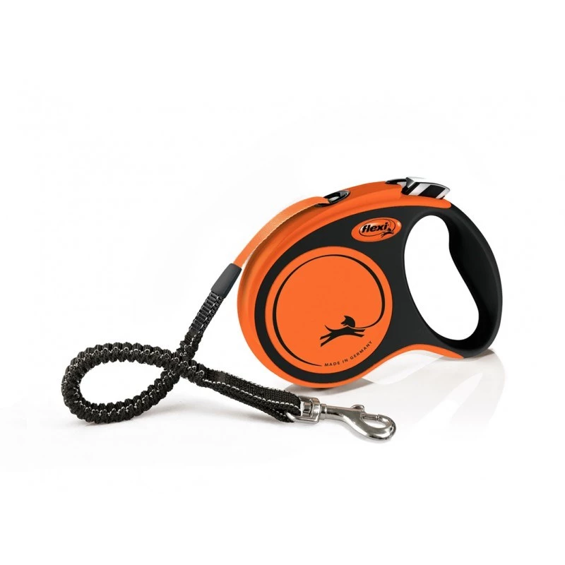 Šuns pavadėlis juostinis Flexi Xtreme 5 m, oranžinė/juoda, vidutinis (iki 35 kg)