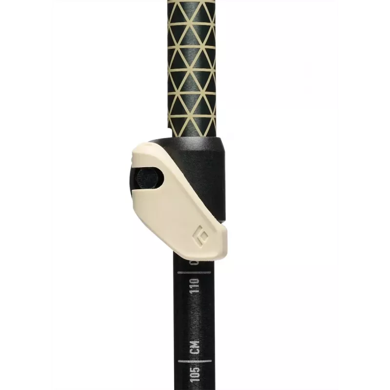 Trekking lazdos Juoda Diamond Trail Cork, reguliuojamos 100–140 cm, aliuminis, kamštinė/EVA rankena, 3 segmentų, žalia/smėlio