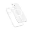 Crong Hybrid Matte Magnetic MagSafe dėklas iPhone 17 — permatomas baltas, PC+TPU