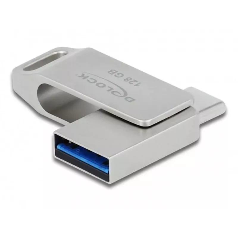 USB Flash Drive DeLOCK 128GB USB-C Type-A Swivel Model
