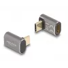 “DeLOCK” USB adapteris 40 Gbps USB Type-C PD 3.0 100 W kištukas į lizdą kampinis 8K 60 Hz metalinis