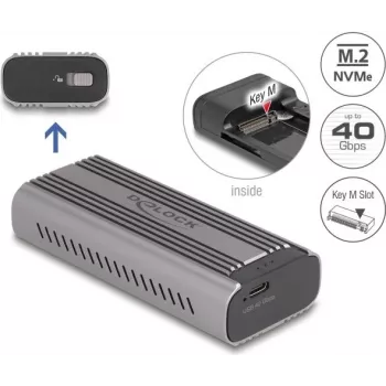 SSD dėklas DeLOCK 42029 USB Type-C 40 Gbps skirtas M.2 NVMe PCIe
