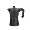 “Moka” kavos virimo aparatas Maestro MR-1666-6-Juoda — rankinis viryklės kavos virimo aparatas, 6 puodeliams, 300 ml, juodo aliuminio