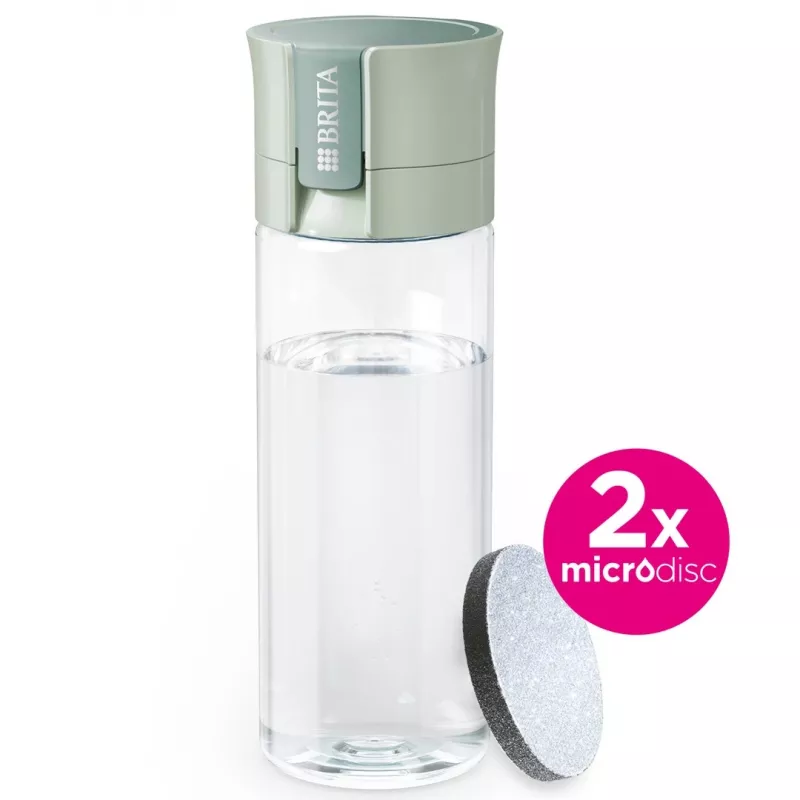 Daugkartinio naudojimo vandens butelis BRITA Fill&Go Vital 600 ml su integruotu MicroDisc filtru, žalias