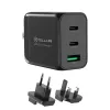 Sieninis pakrovėjas Tellur TLL151451 65W, 3 prievadai (2x USB-C, 1x USB-A)