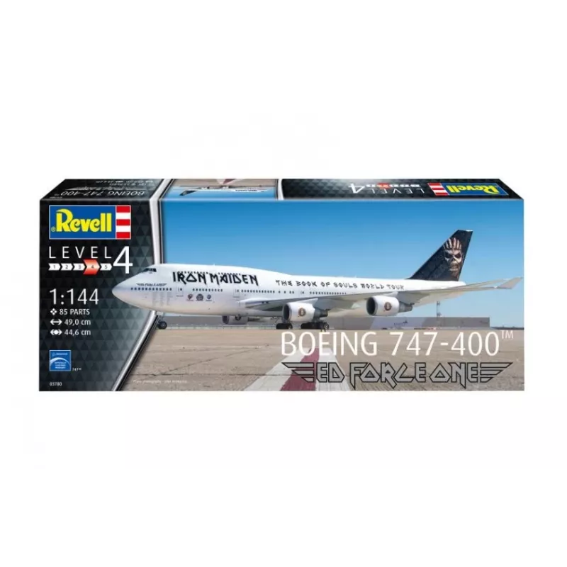 Revell 03780 Boeing 747-400 Iron Maiden Ed Force One 1:144 mastelio nesurinktas/nedažytas plastikinis modelio rinkinys