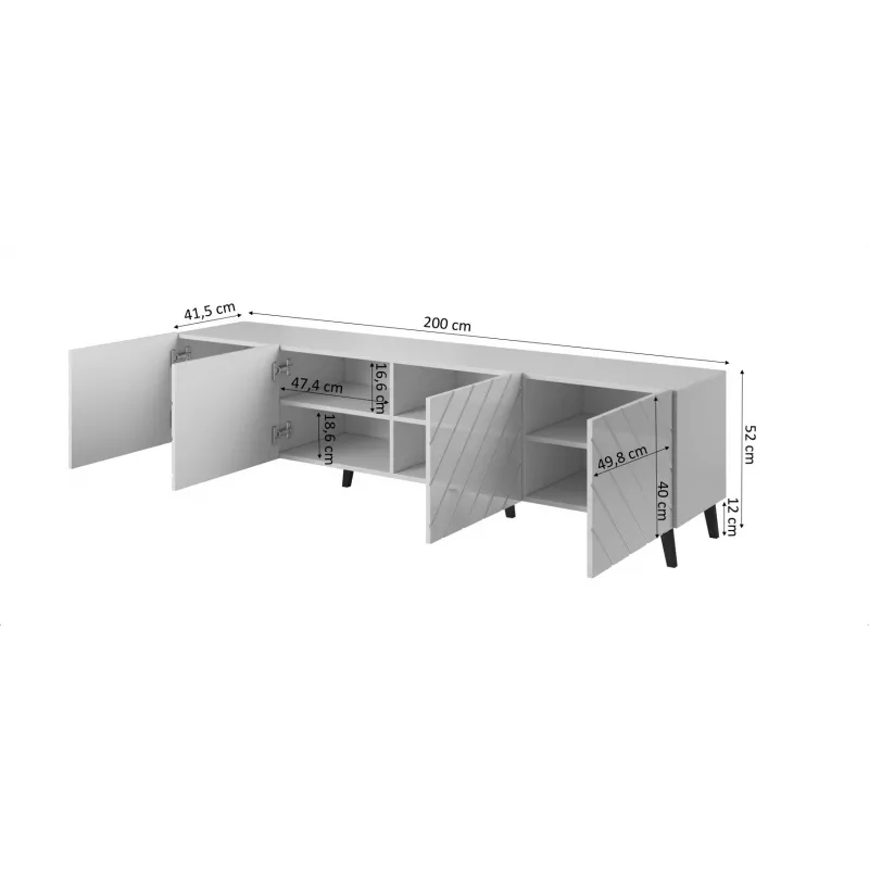 RTV spintelė ABETO 200x42x52 grafito/blizgus