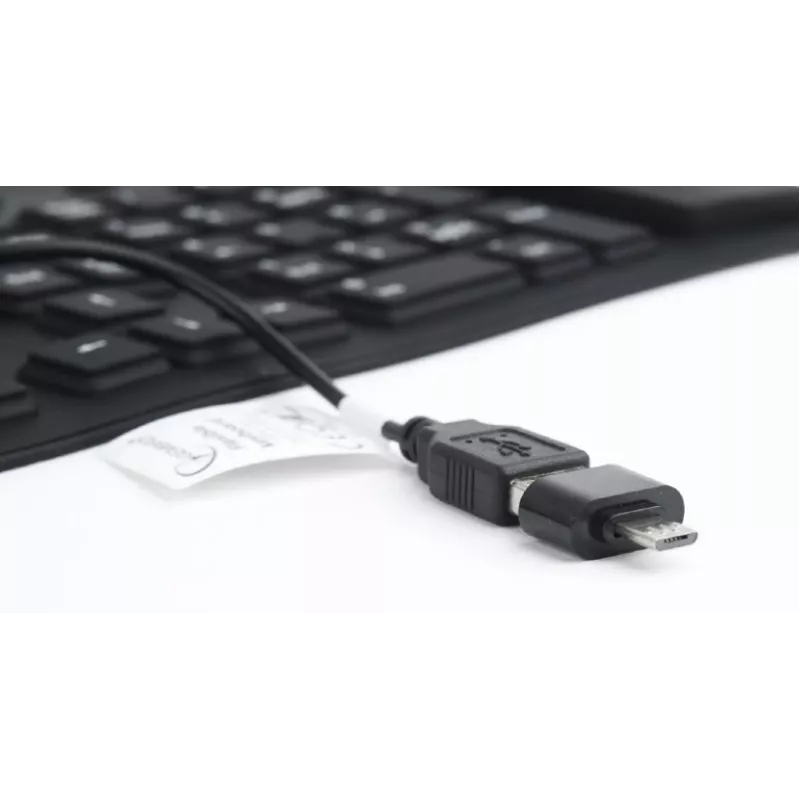 Silikoninė klaviatūra USB+PS/2 juoda