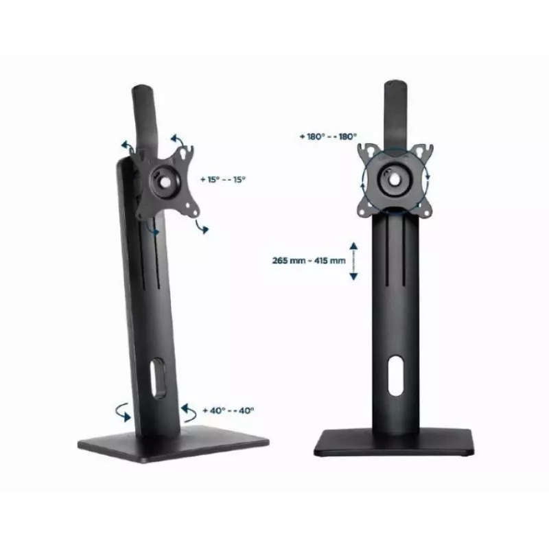 Gembird MS-D1-01 monitoriaus stalinis stovas, reguliuojamo aukščio, juodas