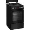 Laisvai pastatoma viryklė BEKO FSM52331DBDS, dujinė kaitlentė 4 degikliai (2900/2000/2000/1000 W), elektrinė orkaitė 60 l, 60 cm, energijos klasė A, juoda