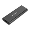 SSD korpusas QOLTEC 50312 Juodas vienam M.2 SATA diskui, USB Type-C (USB 2.0 / 3.2 Gen 1)
