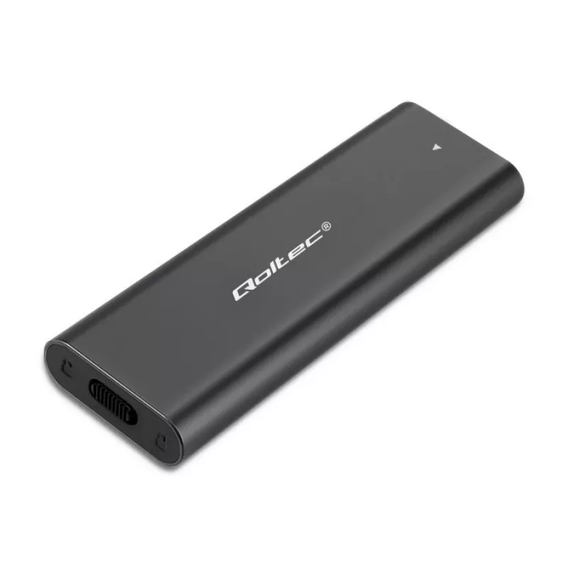 SSD korpusas QOLTEC 50312 Juodas vienam M.2 SATA diskui, USB Type-C (USB 2.0 / 3.2 Gen 1)