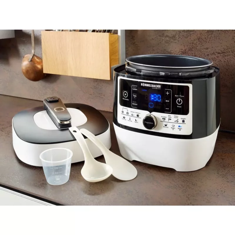 Elektrinė slėginė viryklė Rommelsbacher MD 1000 – 4 l, 1000 W, 14 programų, balta/juoda