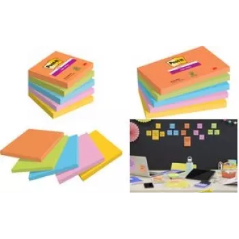 Post-it Super Sticky Notes Boost Collection lipnūs lapeliai itin stipriai sulipę įvairių spalvų 5 bloknotai (7100258933)
