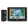 Hygrometer Thermometer GreenBlue GB540 — indoor 0–50°C / outdoor -20–65°C, DCF laikrodis, lauko jutiklis 60 m, juodas