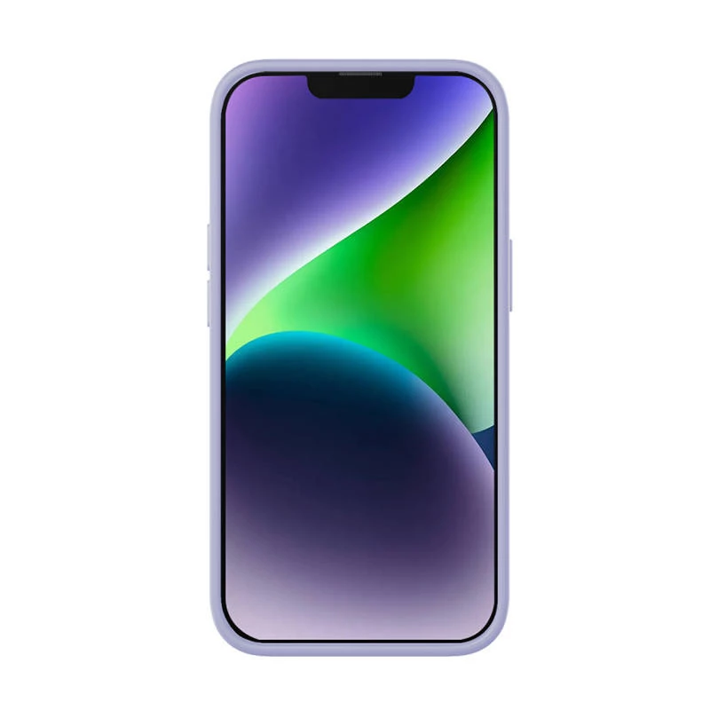 Baseus Liquid Silica Gel dėklas iPhone 14 Plus (levandų) + grūdintas stiklas + valymo rinkinys