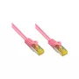 RJ45 komutacinis kabelis su Cat.7 neapdorotu kabeliu ir fiksatoriaus apsauga (RNS®), S/FTP, PiMF, be halogenų, 600MHz, OFC, purpurinis, 1m, Good Connections® (8070R-010M)