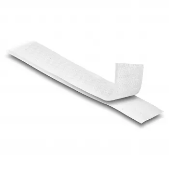 DeLOCK tvirta užsegimo juosta su kabliukais ir kilpelėmis 25 m x 20 mm balta