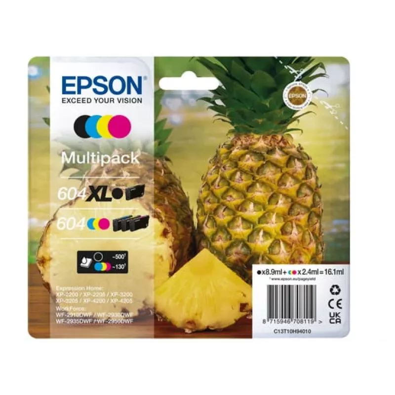 Epson 604XL rašalo kasetė 4 vnt. Originali didelio našumo (XL) Juoda, Žydra, Purpurinė, Geltona