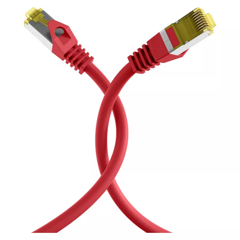 EFB-Elektronik RJ45 komutacinis kabelis Cat.6A S/FTP LSZH Cat.7 neapdorotas kabelis raudonas 0,15 m