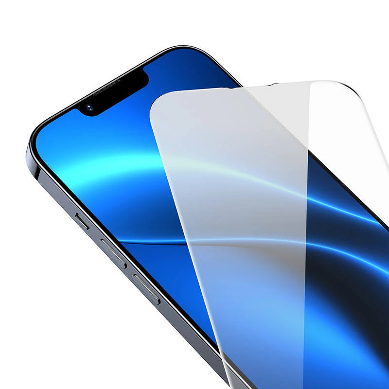 Grūdinto stiklo ekrano apsauga Baseus Crystal 0,3 mm, skirta iPhone 14 Plus / 13 Pro Max (2 vnt.)